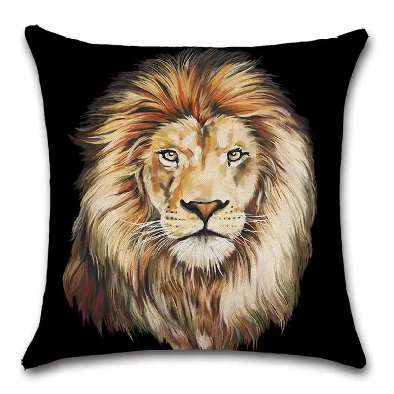 Lion printed Animals colorful cushion cover Throw Decor Chair seat sofa Decorative Home kids friend living room gift Pillowcase | Дом и сад