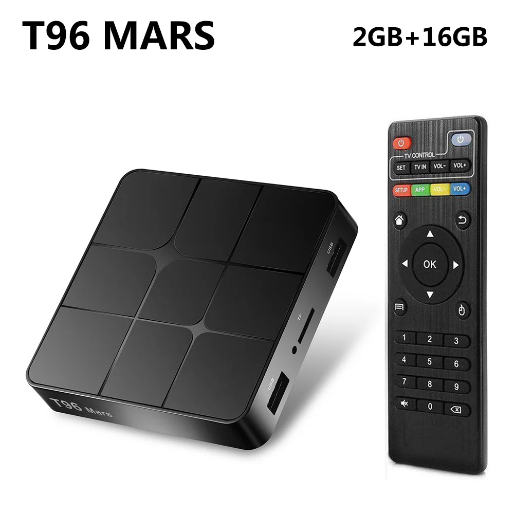 only 2GB 16GB TV box T96 MARS Android 7.1 TV BOX 2GB RAM 16GB ROM Amlogic S905W 2.4G WiFi Bluetooth Media Player 4K HD Smart Set Top Box vs X96 mini - Цвет: only 2GB 16GB TV box