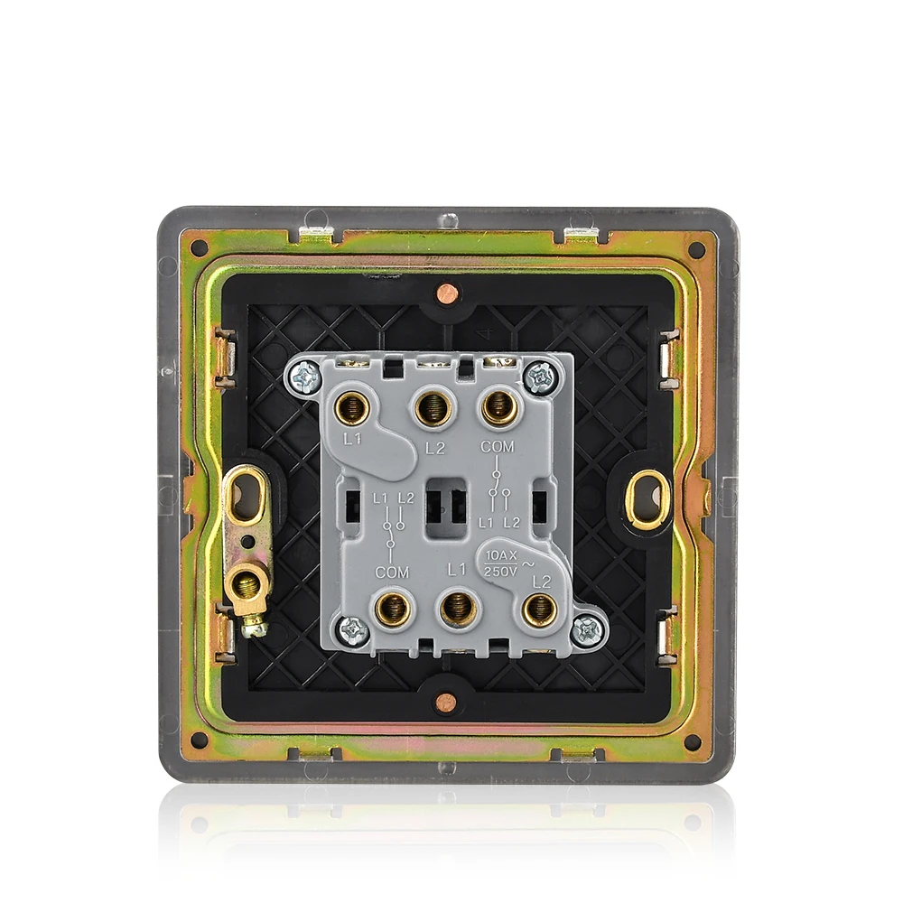 Стандарт ЕС/Великобритания 2 банды стандарт AC110V ~ 240 V панели из нержавеющей стали
