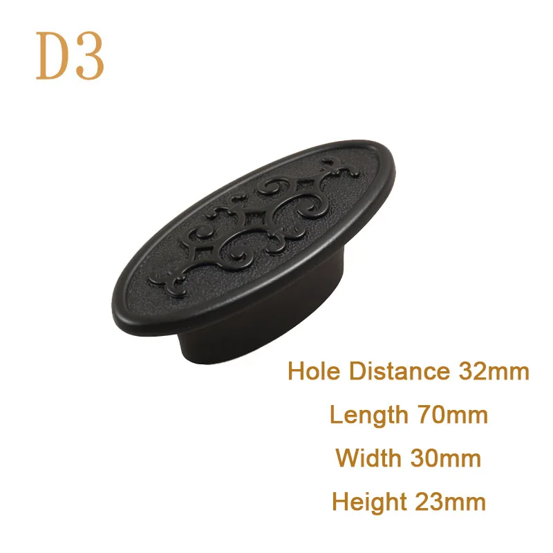 Ручки для дверей из черного цинкового сплава 10 шт. ручки антикварной мебели в