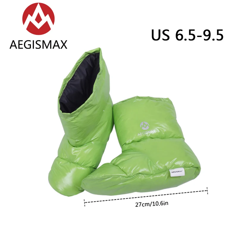 Aegismax/спальный мешок; аксессуары; тапочки на утином пуху; ультралегкие тапочки для кемпинга; мягкие носки; унисекс; домашняя теплая обувь на пуху - Цвет: Green  L