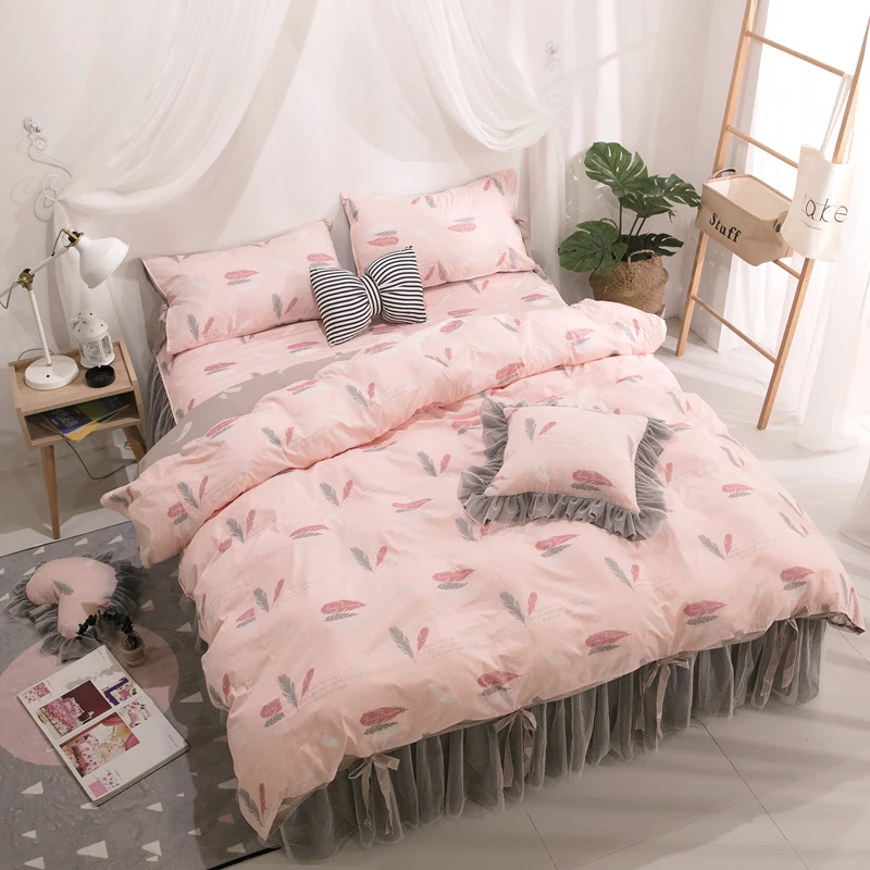 Кружевной свадебный комплект постельного белья принцессы Королевский полный