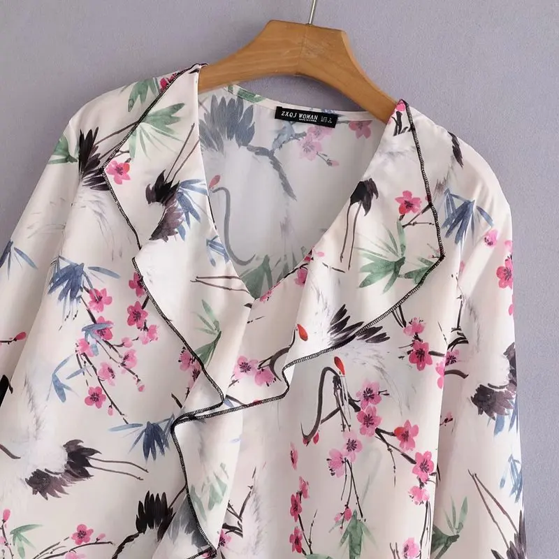 Куртка с принтом фламинго Европейская и американская мода 9 20 9856| |