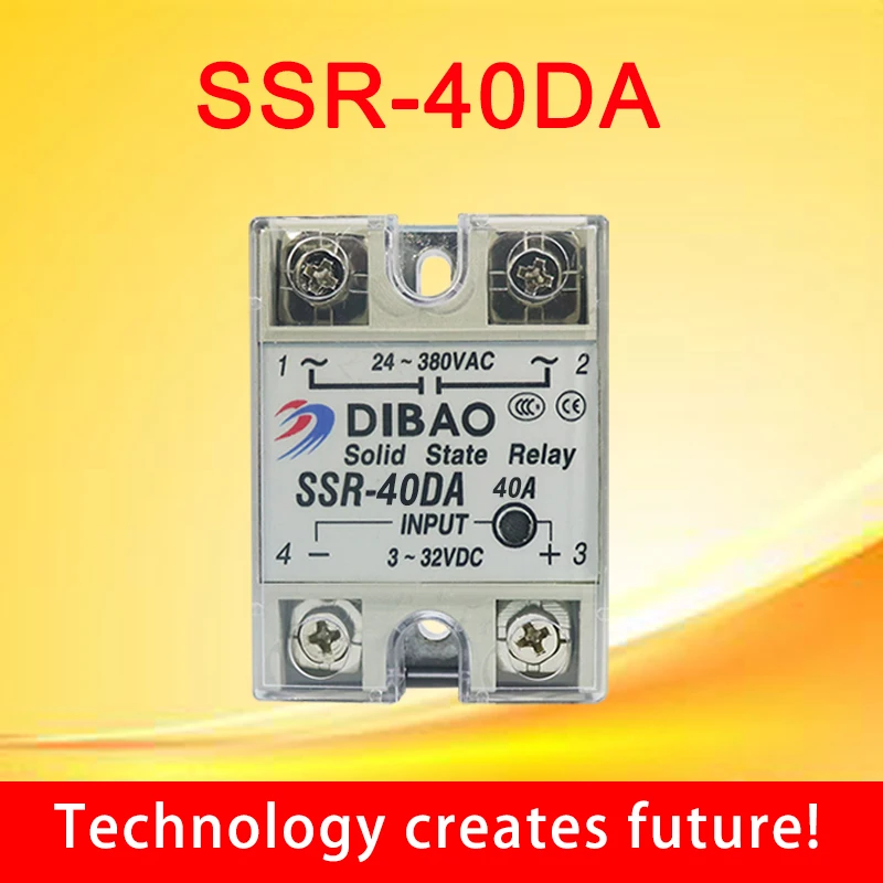 Однофазное твердотельное реле SSR-10DA/SSR25DA/SSR40DA DC control AC SSR в белом корпусе |