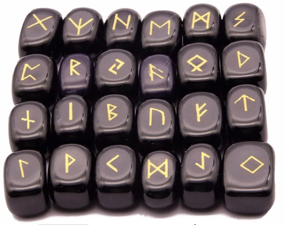 Natural Black Agate Гадание камень украшение натуральный кристалл энергетический камень Руна таротони гадание камень 25 рейки гадания набор - Цвет: Natural Black Agate