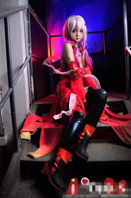 Красная боевая униформа Guilty Crown Inori Yuzuriha карнавальный костюм наряд на Хэллоуин