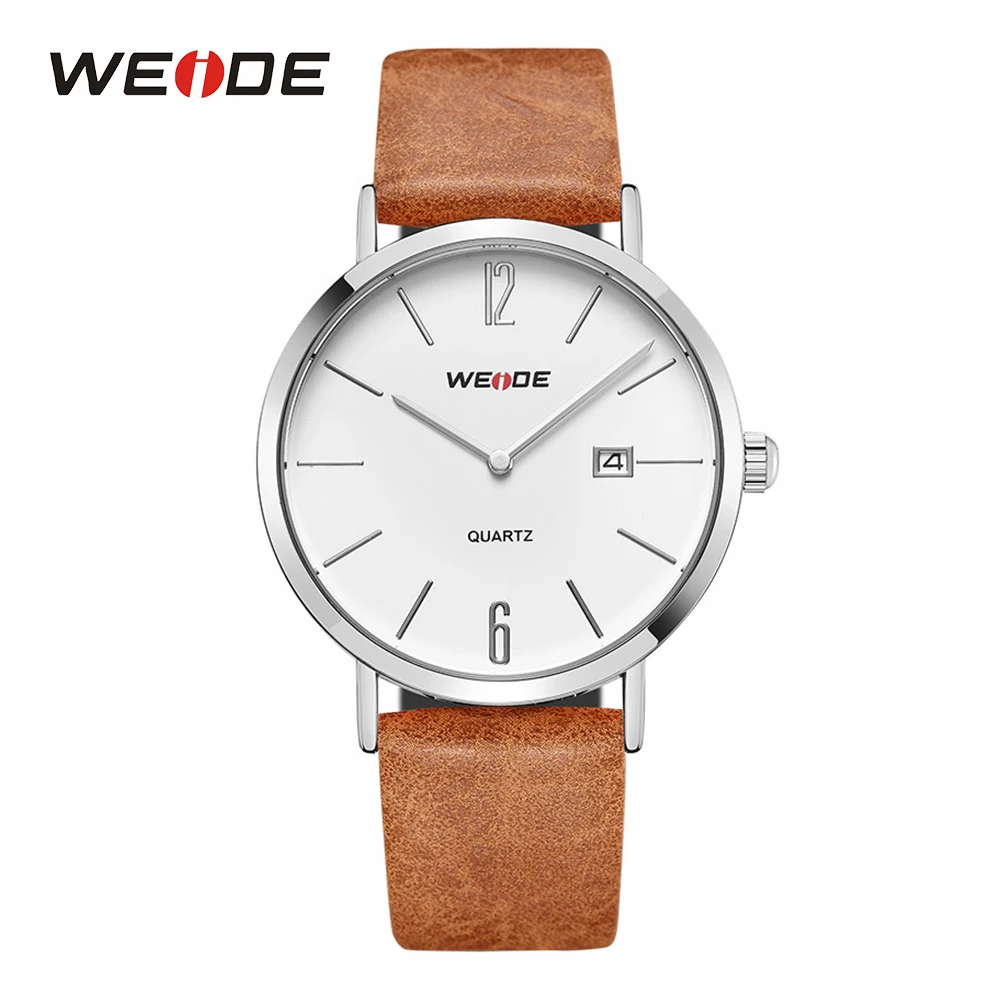 WEIDE кожа часы аналоговые кварцевые для мужчин Роскошные Спортивные Модные