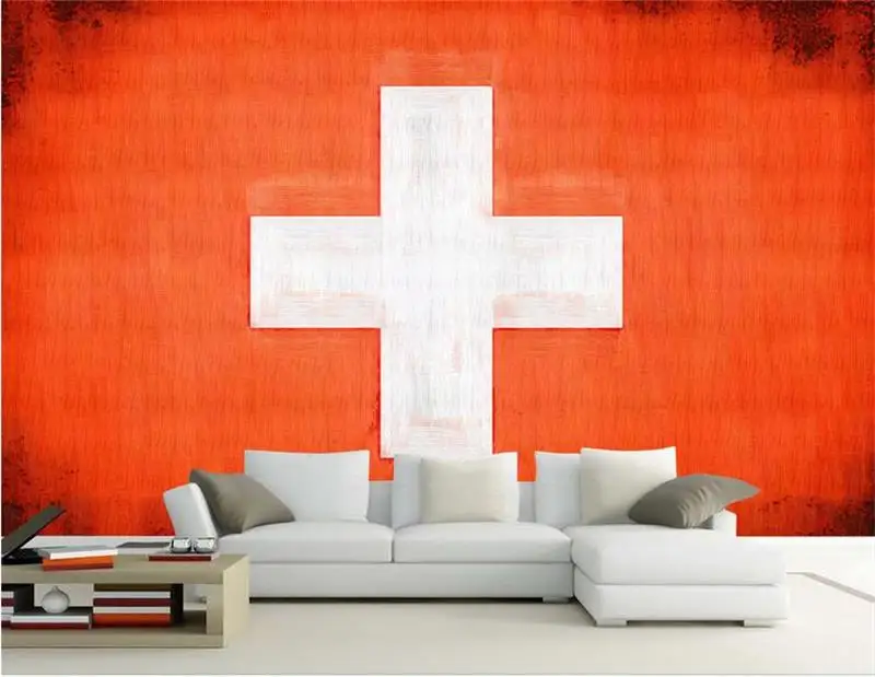 3d комната обои на заказ Фреска нетканые наклейки стену флаг Швейцария живопись