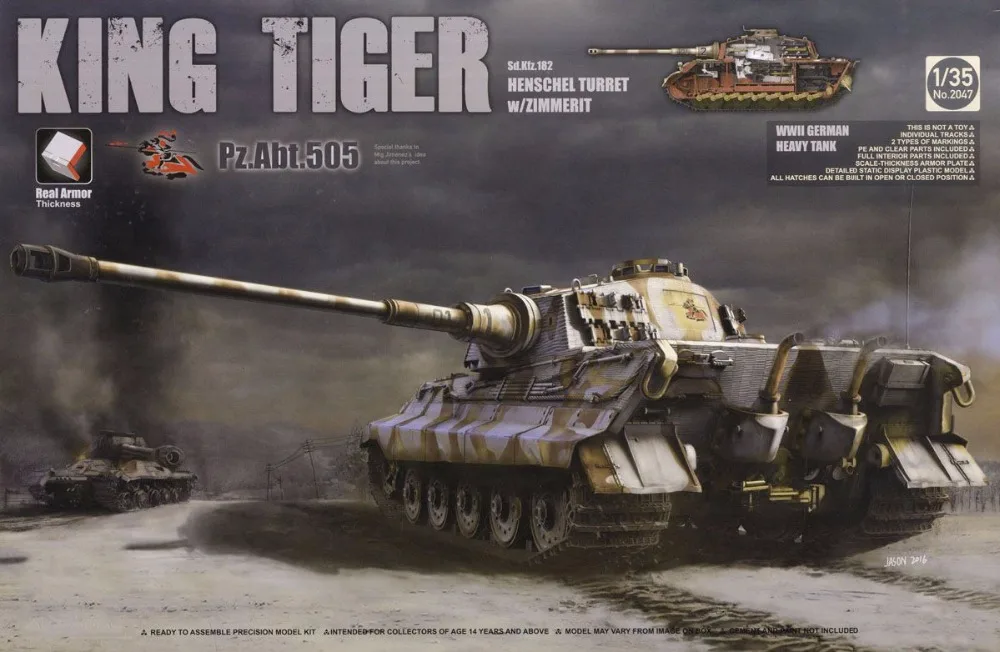 TAKOM 2047 1/35 масштаб Второй мировой войны Pz. Abt.505 King Tiger HENSCHEL TURRET Sd. Kfz.182 w/zimmerite (Interiors)