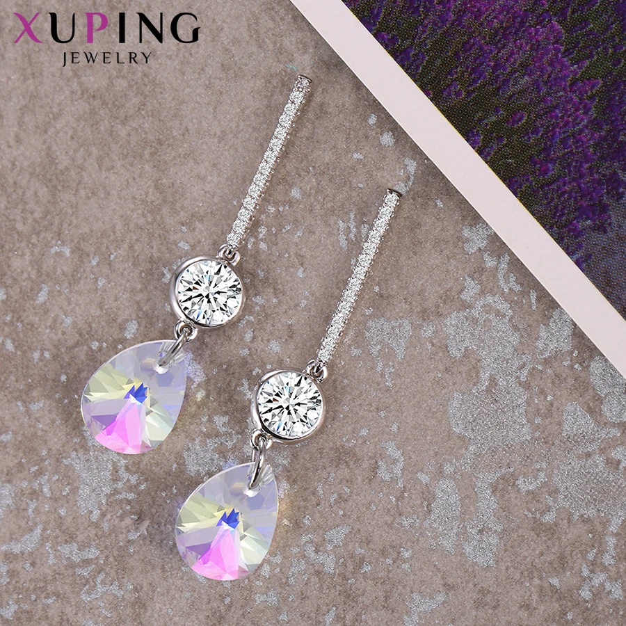 Xuping изысканные висячие серьги с кристаллами от Swarovski Элегантные украшения для женщин девочек вечерние подарки на день Святого Валентина S149-20515