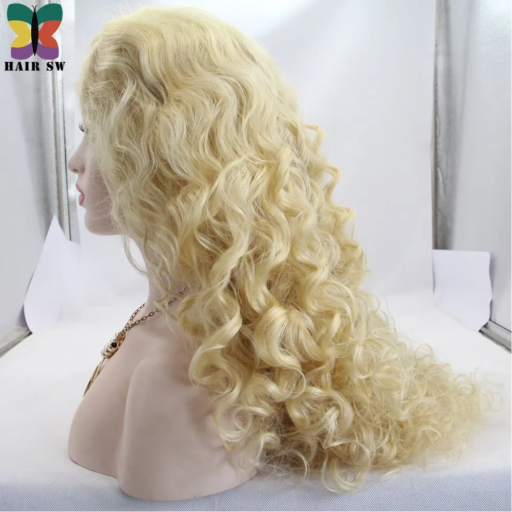 Волосы SW длинные волнистые светлые синтетические парики на шнурках спереди