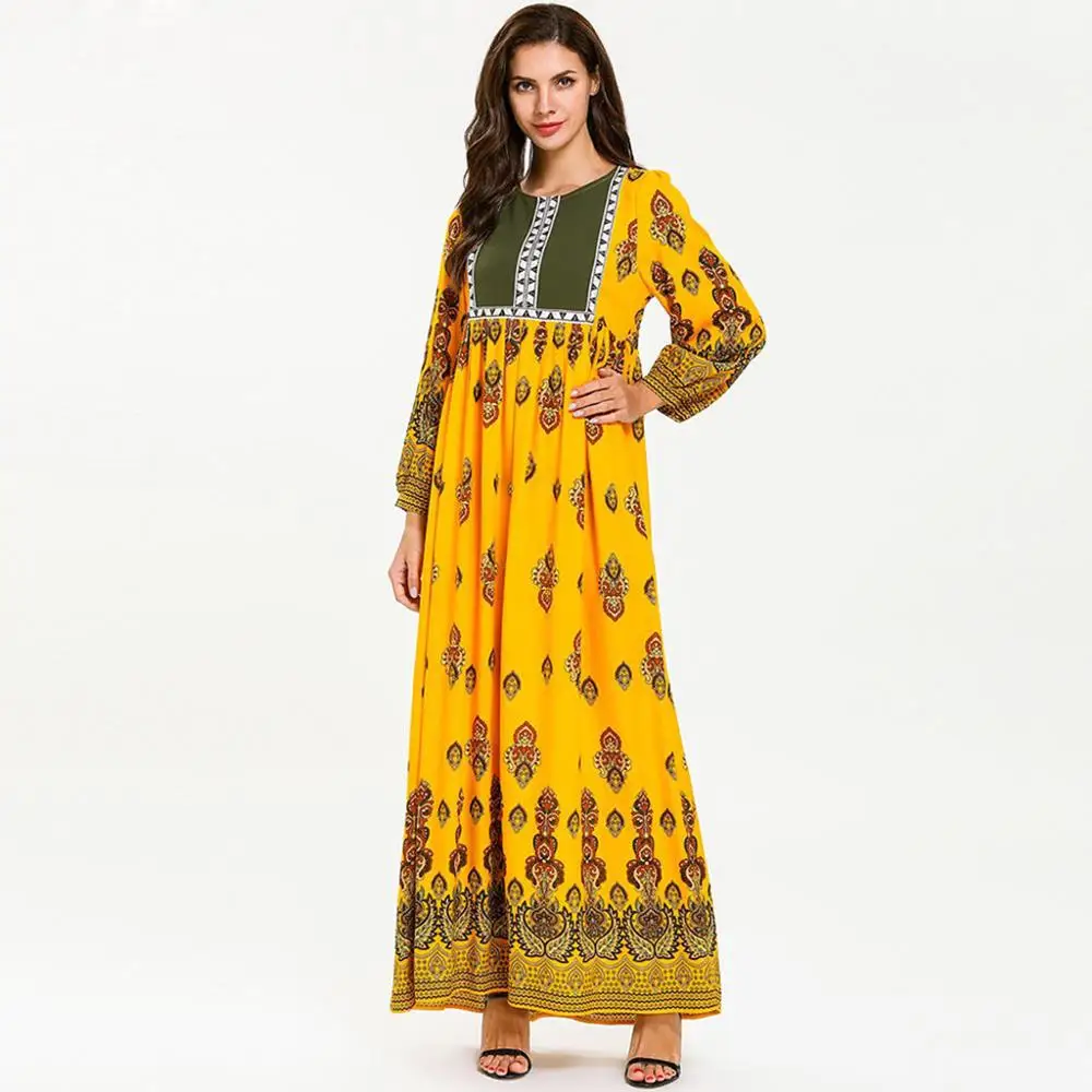 Мусульманское женское платье с принтом caftan marocain jurken Islamic Abaya Jilbab Cocktail Ramadan Arab Hijab