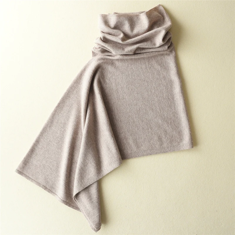 2019 Autumn Winter New Styling Sweater Women's High-Collar Cashmere Solid Soft Shawl Fashion Wild Knit Pullovers | Женская одежда