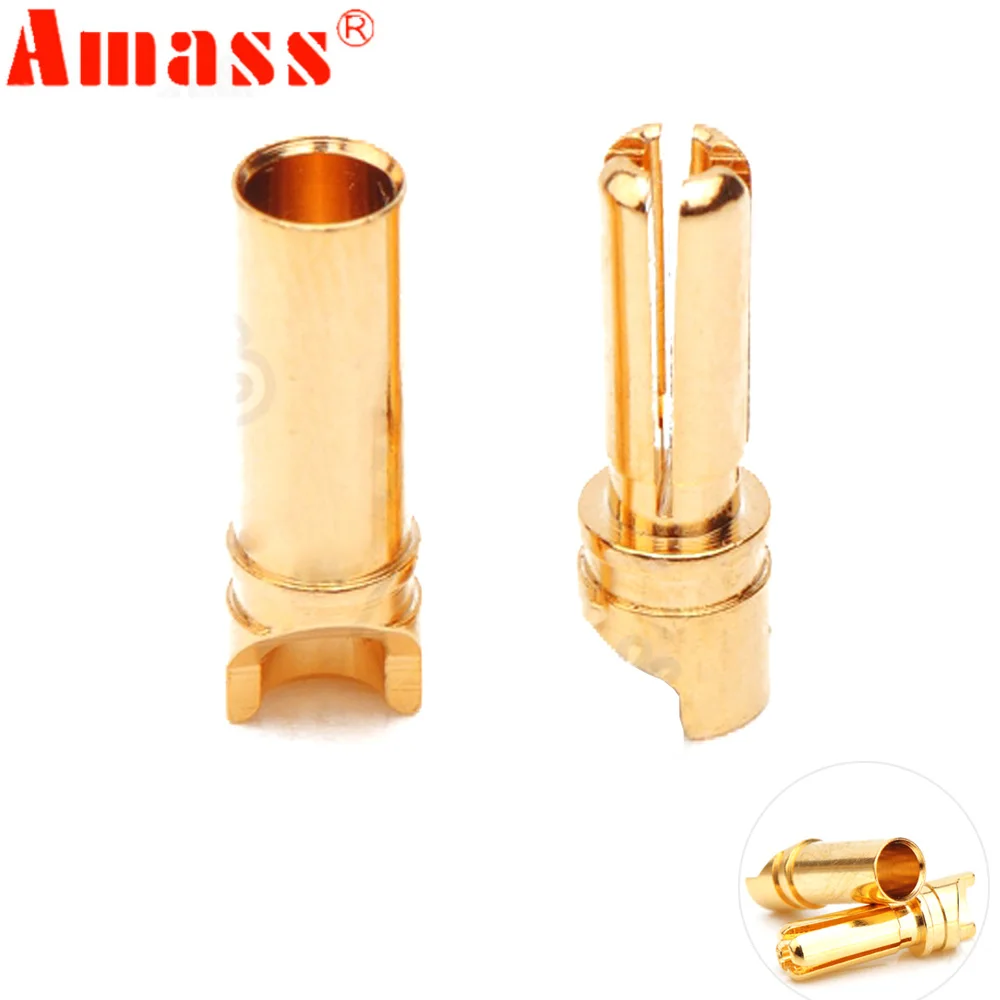 

20pcs/lot Amass 3.5mm Banana Plug Male Female Connector Gold Plated for Rc Battery Rc Motor ESC Rc Accessories (10 pair )