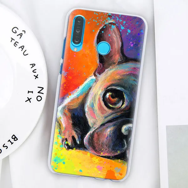 11 Французский Английский бульдог чехол для телефона для huawei P30 P30 Pro P9 P10 P20 Lite P Smart плюс вид 20 Жесткий задний Чехол бант - Цвет: 11