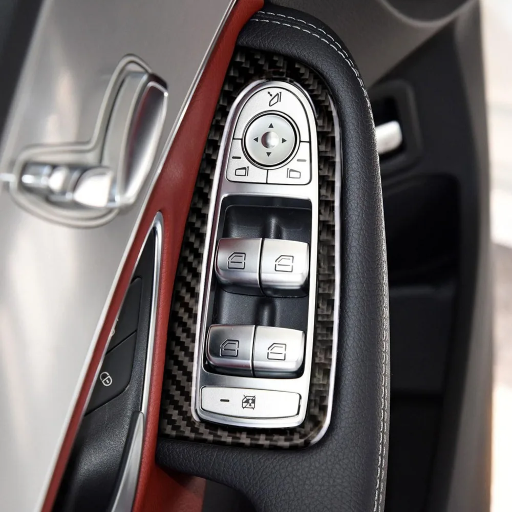 Для Mercedes C Class W205 GLC аксессуары из углеродного волокна переключатель окна