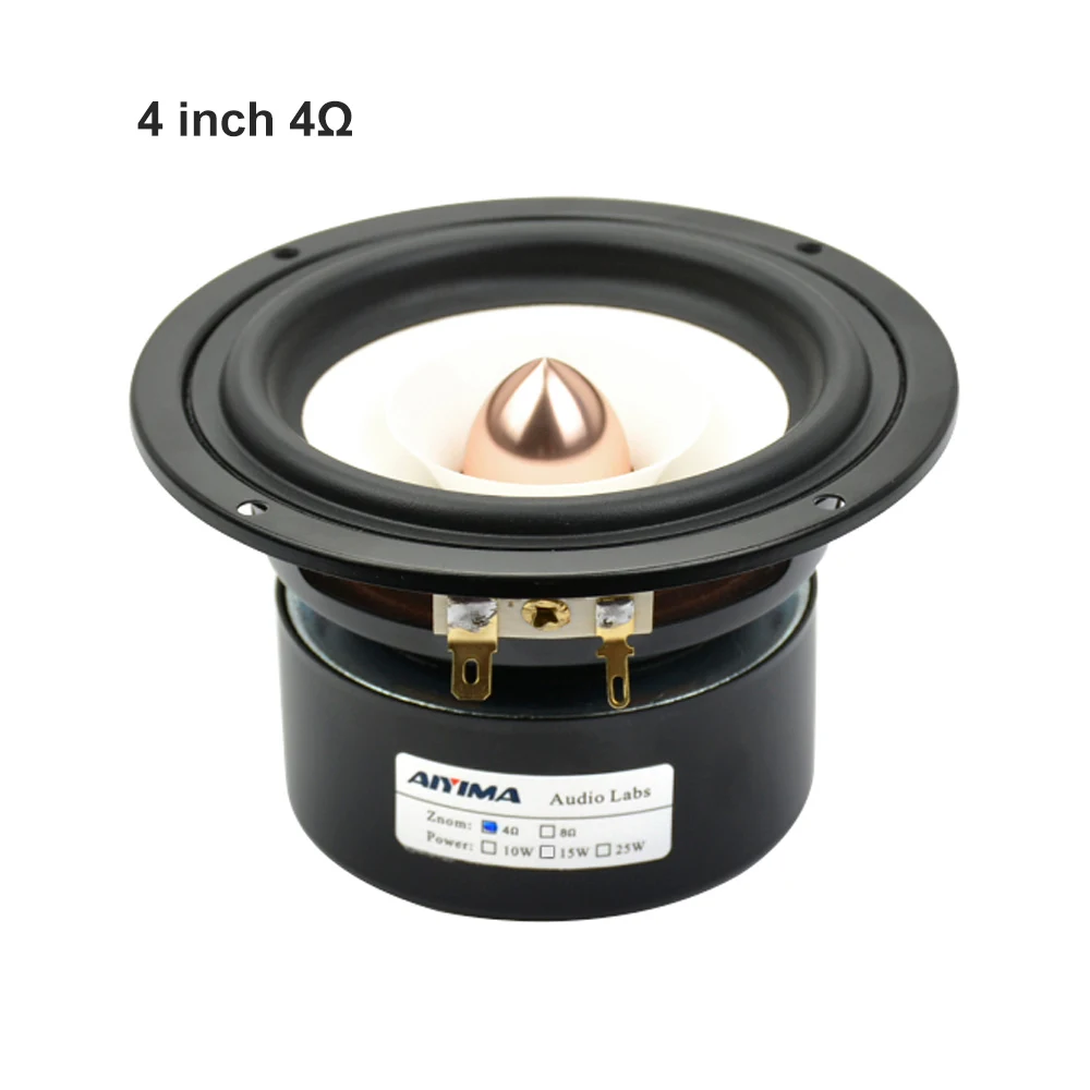4 Ohm Speaker AIYIMA 4 дюйма мини полный диапазон звука колонки аудио портативная музыка DIY динамик s 4 8 Ом 12 Вт Громкий динамик для звуковой системы - Цвет: 4 Ohm Speaker