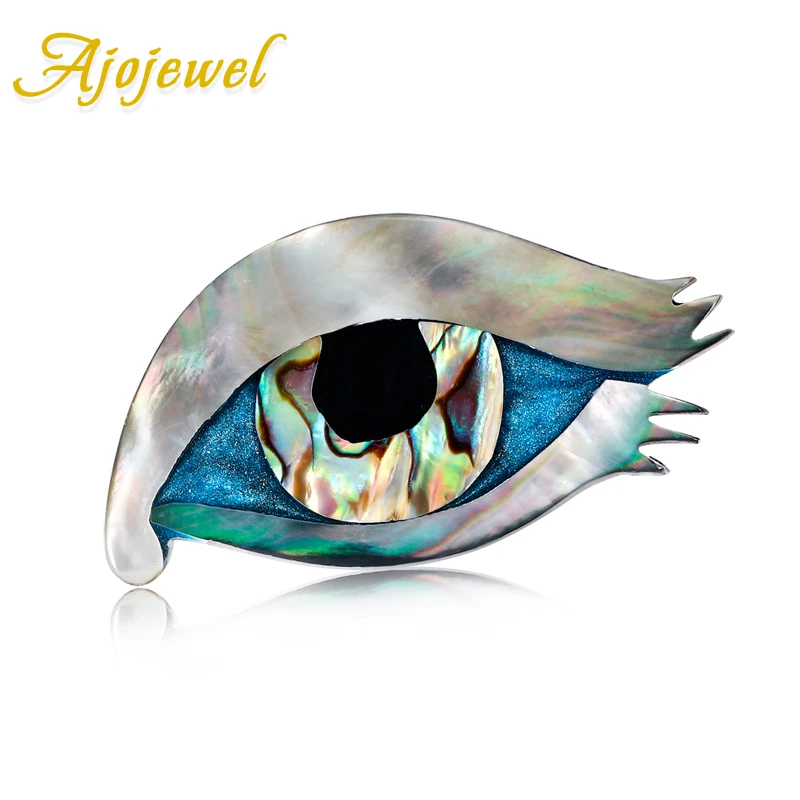 

Ajojewel Natural Shell Evil Eye Brooch Luxury Women Costume Jewelry Accessories
