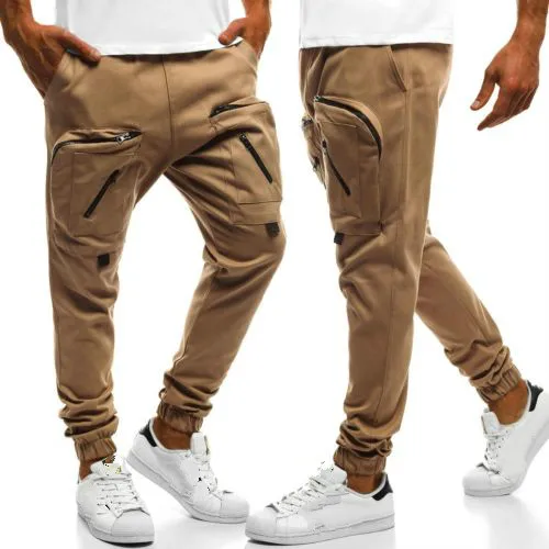 

Pants 2018 Brand New Mens Slim Fit Trousers Packets Casual Tracksuit Bottoms Skinny Track Pants