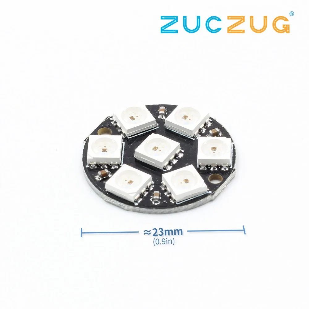 7 бит светодиодный s WS2812 5050 RGB кольцевая лампа светильник LED со встроенным драйверы