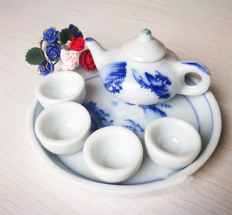 G05-X5137 children baby gift Toy 1:12 Dollhouse mini Furniture Miniature rement accessories Chinese ink tray tea cup 6pcs/set | Игрушки и