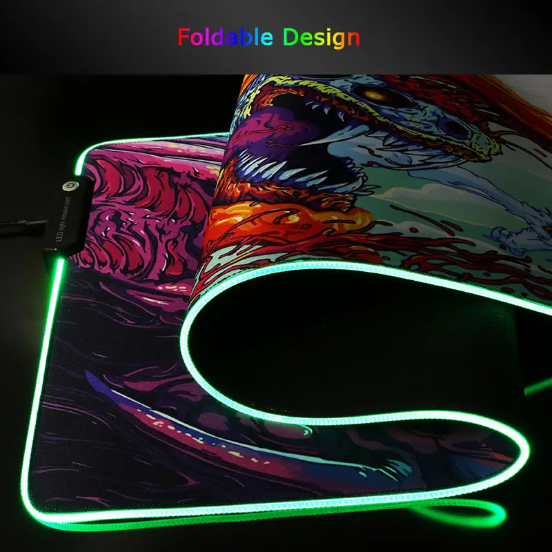 800*300 большой RGB коврик для мыши геймерский CS GO резиновый игровой с