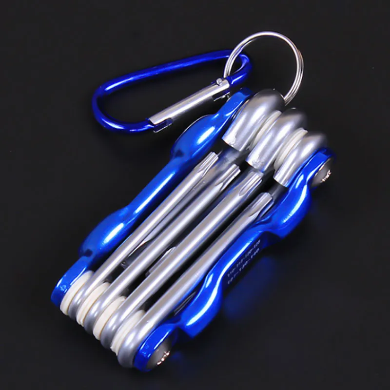 Складной шестигранный ключ метрический с хромированной отделкой карабин для