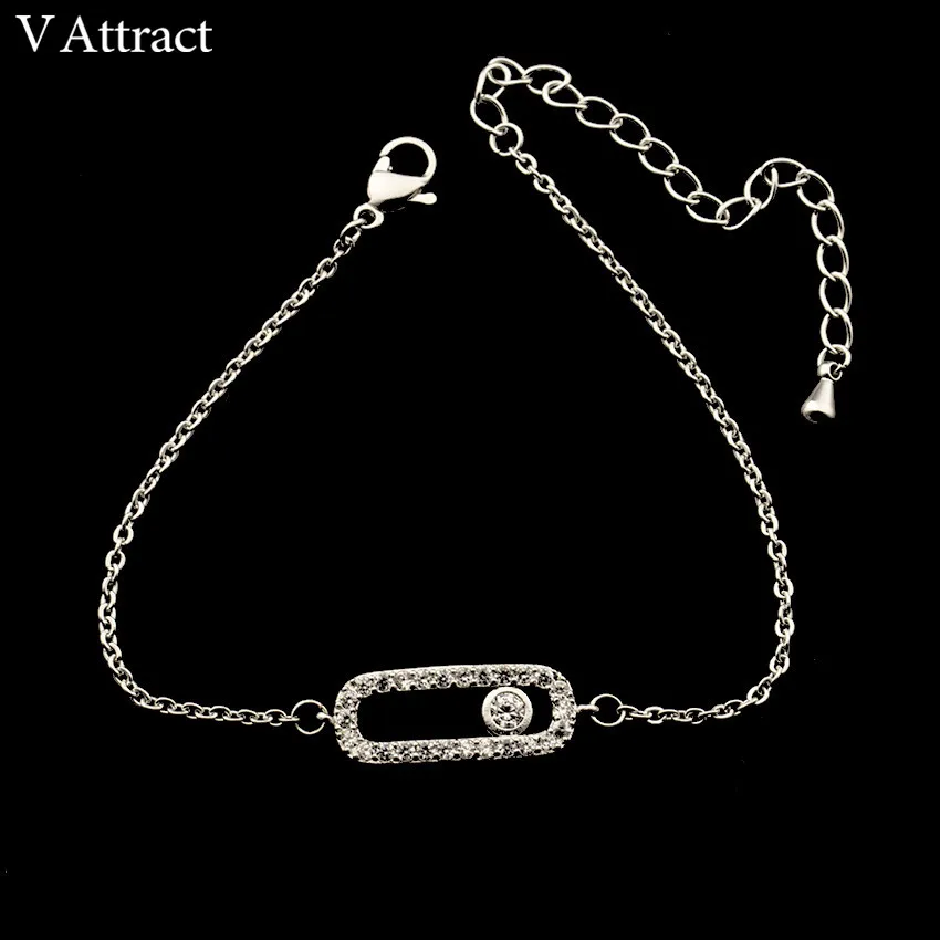 

V Attract 10pcs hollow Bar Bracelet Silver Color Pulseiras Chain Link Adjustable Jewelry Crystal Charm Bracelets