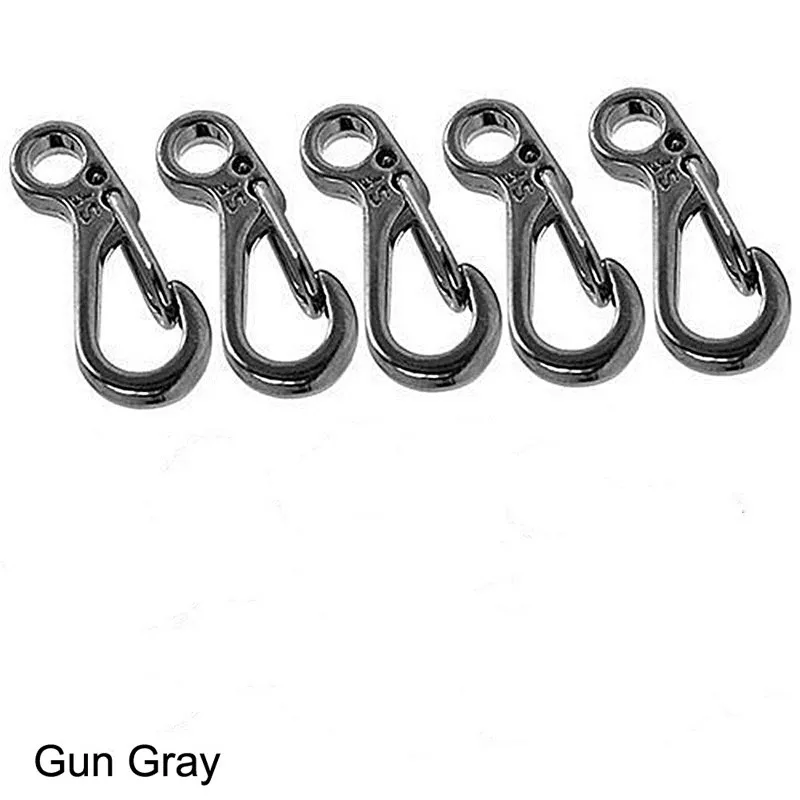 gray 5 шт. мини пружинная Пряжка для шнура застежка крючок-карабин горный брелок - Цвет: gray