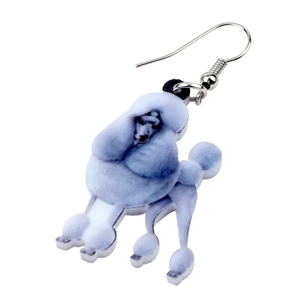 Bonsny Acrylic Elegant Fluffy Poodle Dog Earrings Big Long Dangle Drop Gift for Women Girls Ladies Teens Fashion Animal Jewelry | Украшения