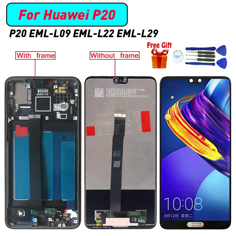 ЖК экран с дигитайзером в сборе для Huawei P20 оригинальный модуль дисплея 5 8 дюйма