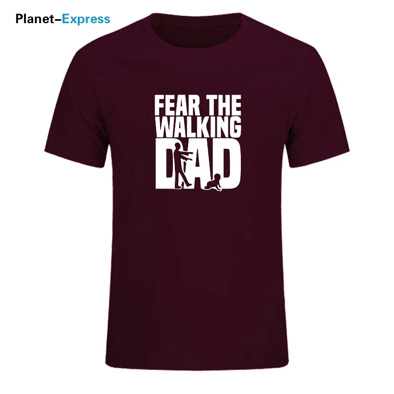 Высокое качество Мужские Fear The Walking Dad печатные хлопковые футболки мужские летние