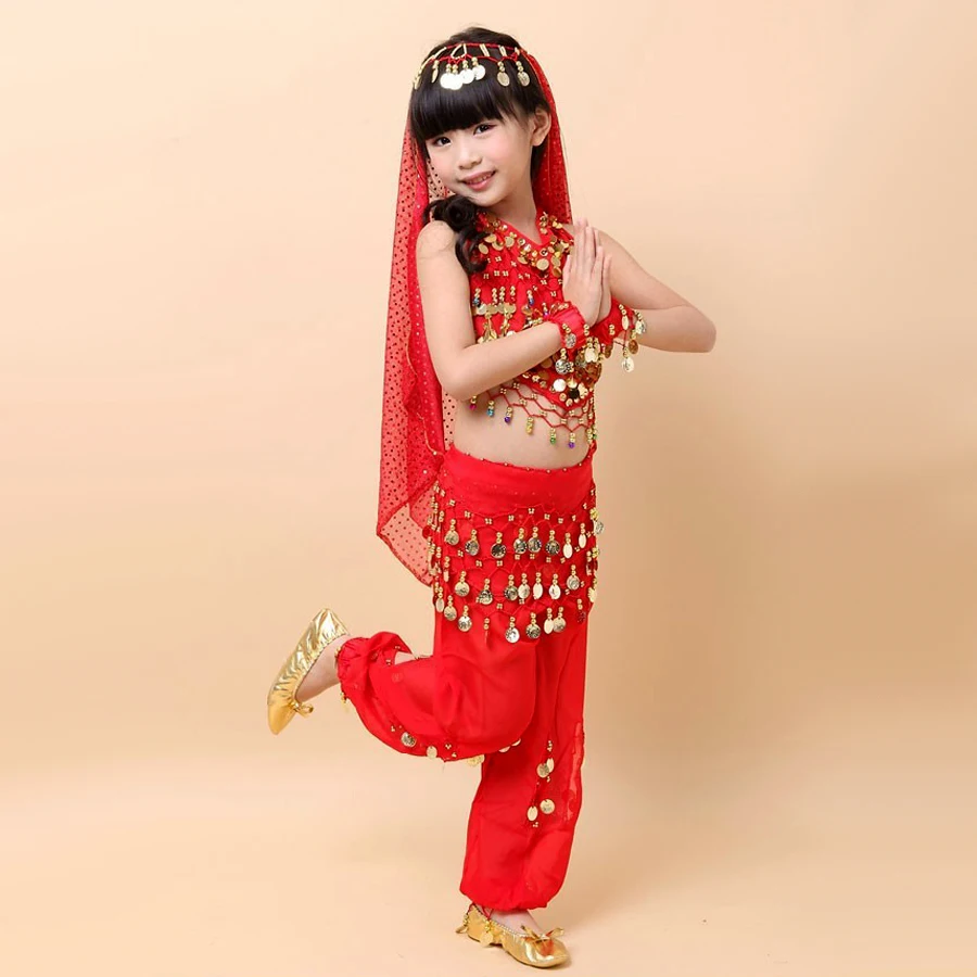 Детский костюм для танца живота 2 шт. (топ + штаны) девочек живота|kids belly dance costumes|belly