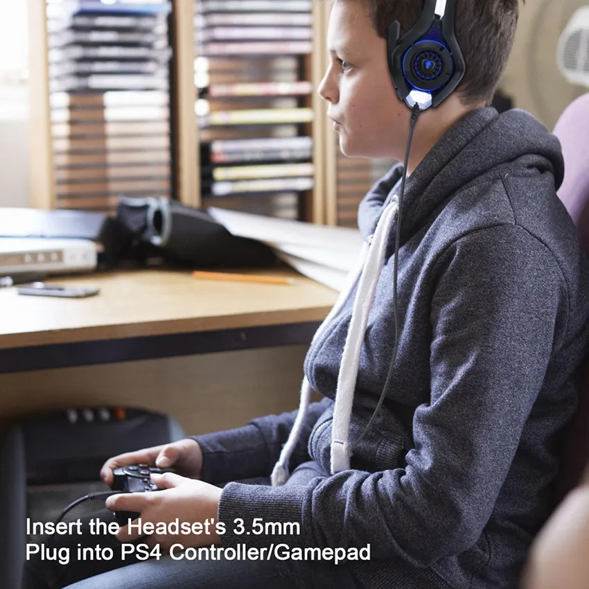 ASKMEER PS4 игровая гарнитура шлем с микрофоном Шум функцией шумоподавления стерео