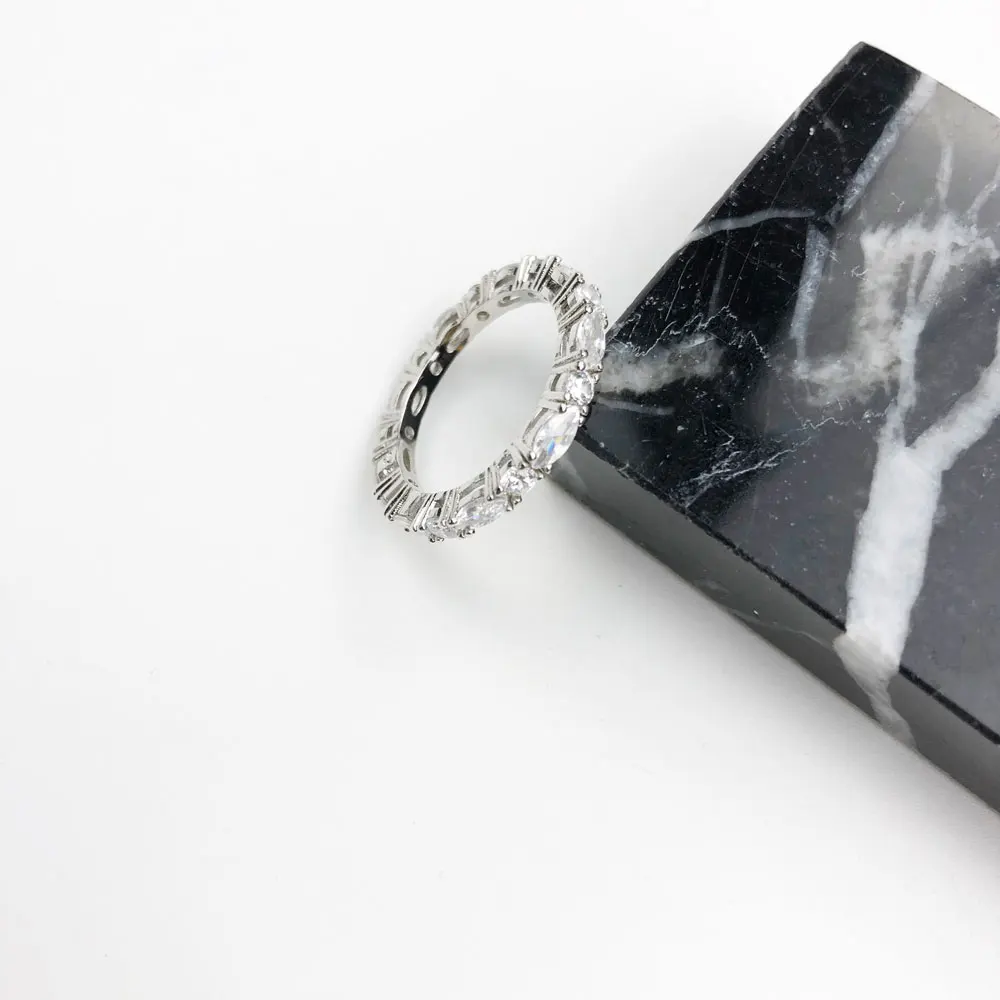 Кольца вечности в стиле бохо с белым ПАВЕ серебро 925 пробы креольский глаз модные