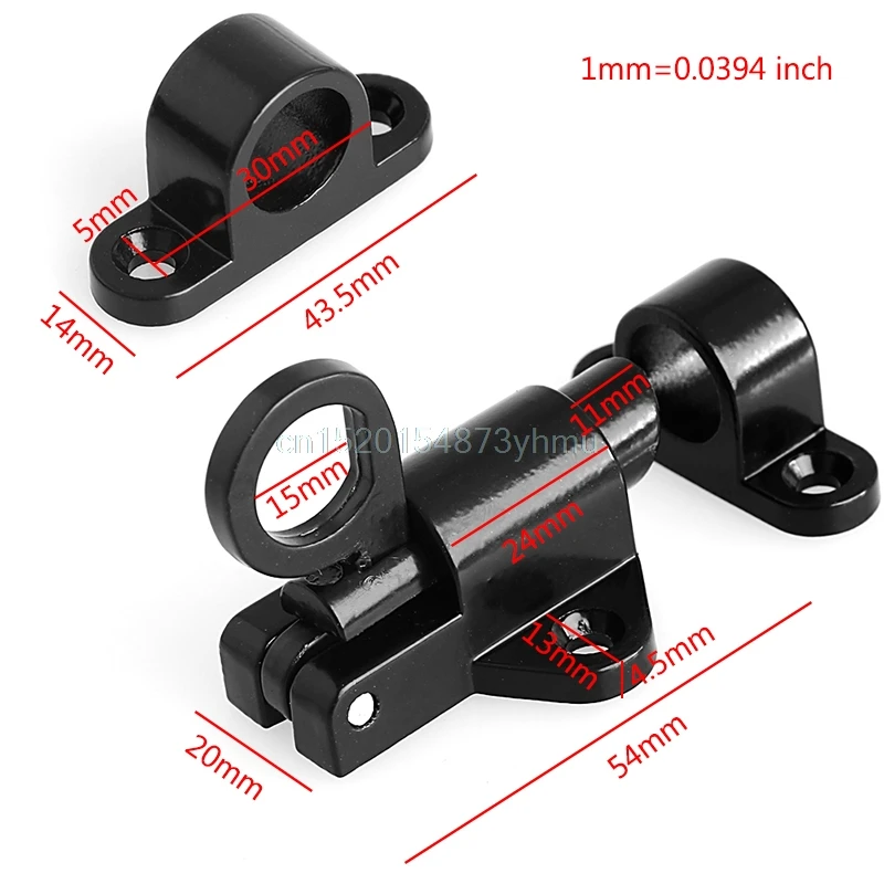 

Black Aluminum Window Gate Security Pull Ring Spring Bounce Door Bolt Latch Lock #L057# new hot
