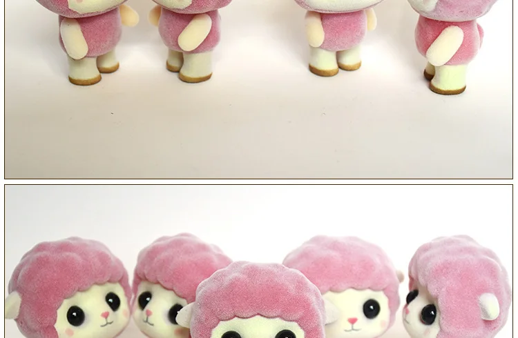 ПВХ флокированные куклы, игрушки Kawaii, мини розовая Овечка, украшения, игрушки для девочек, изысканные куклы, лучшие рождественские подарки для девочек
