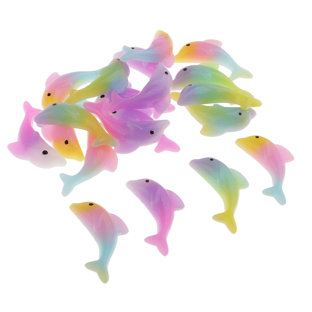 20x Rainbow Dolphin полимерные Кабошоны украшения аксессуар для рукоделия швейные