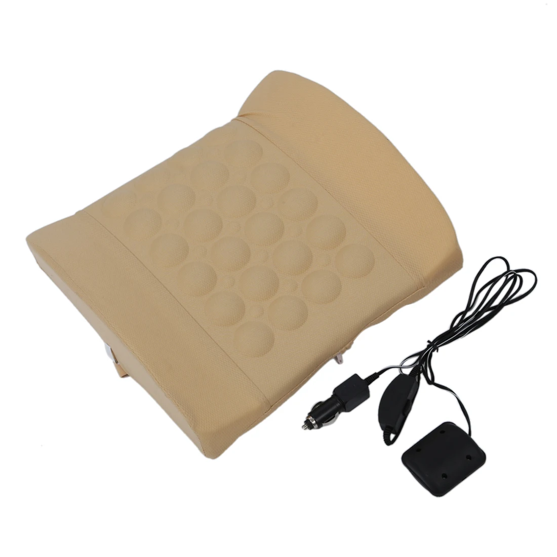 Beige Автомобильная поясничная поддержка осанки электрическая массажная подушка 12 В - Название цвета: Beige