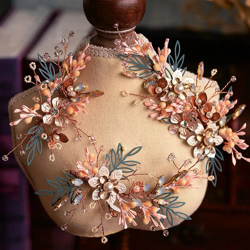 Свадебный обруч для волос ручной работы стразы невесты свадебный аксессуар