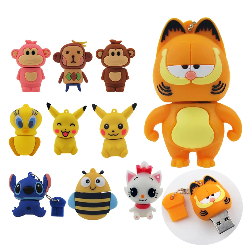 Флеш накопитель с мультипликационным гарфилдом Пикачу и Пчелой 4 ГБ 8 16 32 64 usb 2 0