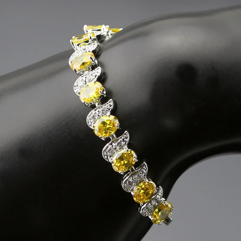 Ювелирные наборы для Для женщин желтый кристалл белый циркон 925 LOGO серебро 4 цвета