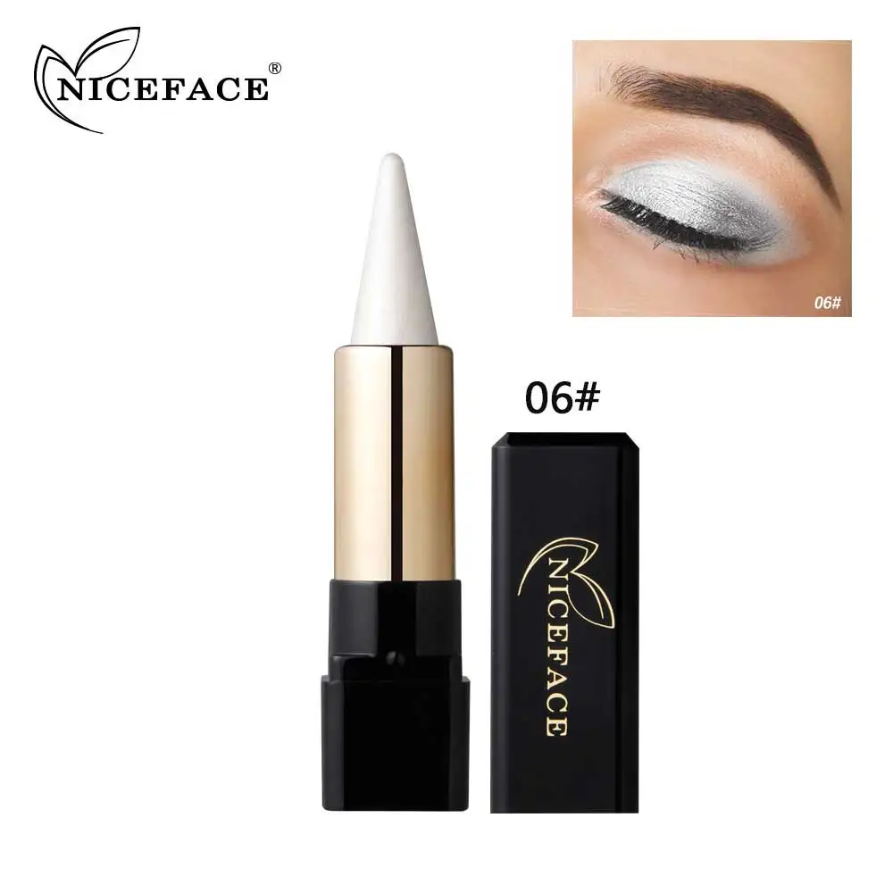 NICEFACE 20 цветов, Металлические тени для век, кремовый карандаш, Водостойкий карандаш для теней, стойкий макияж, мерцающий, дымчатый, сверкающий - Цвет: 06