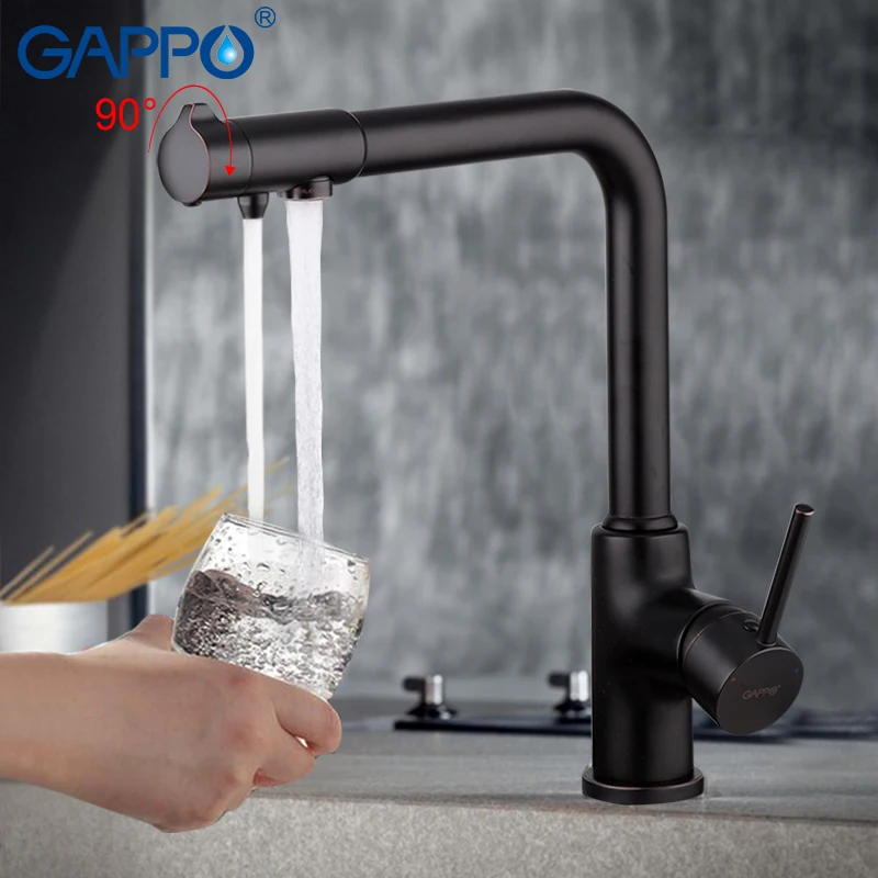 GAPPO черный кухонный кран для кухни смеситель раковины латунный наборы