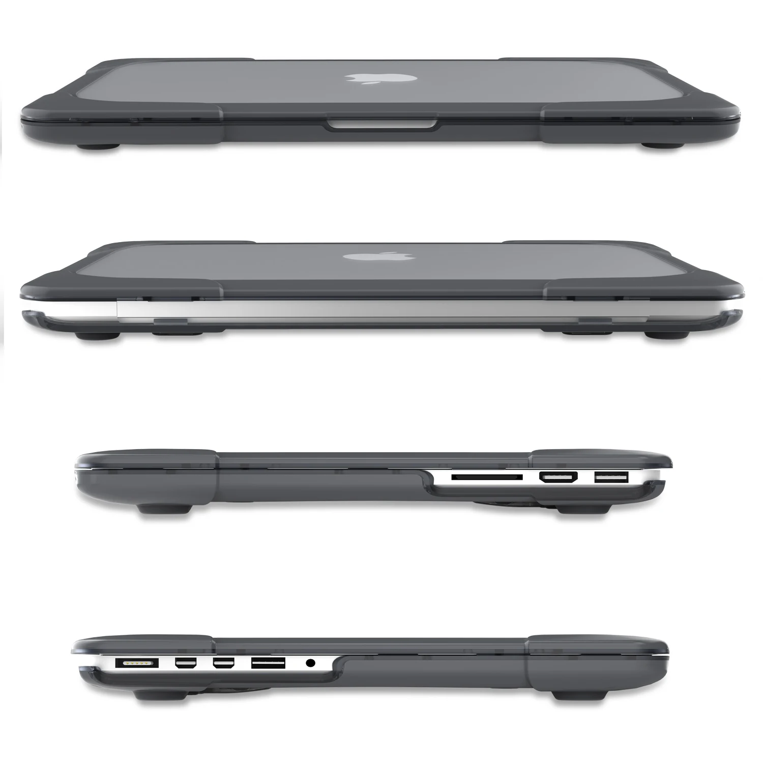 GOOJODOQ чехол для ноутбука MacBook Air 11 12 13 Pro 13 15 New Air 13 A1932 15,4 чехол противоударный чехол TPU+ PC бампер с подставкой