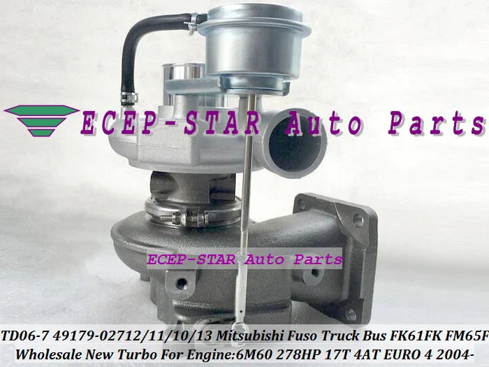 TD06-7 49179-02712 49179-02711 ME304598 Turbo Turbocharger For Mitsubishi Fuso Truck Bus Various FK61FK FM65F 2004- 6M60 17T 4AT |
