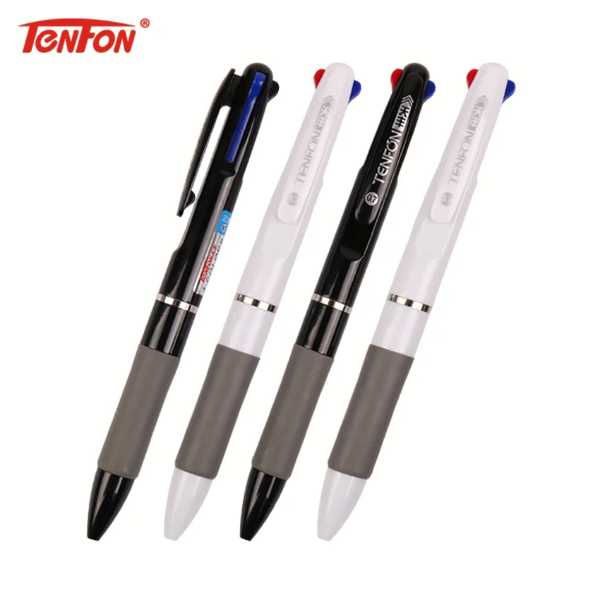 

TENFON 1PC High Quality Stationery 0.7mm Blue Red Black Ink Ballpoint Pen Office Supplies 3 In 1 Plastic Flexible Pen B-516D