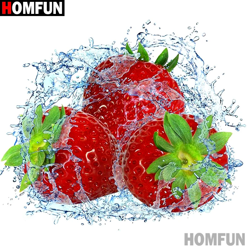 Homfun полный квадрат/круглая дрель 5D DIY Алмазная картина &quotфрукты Клубника&quot 3D