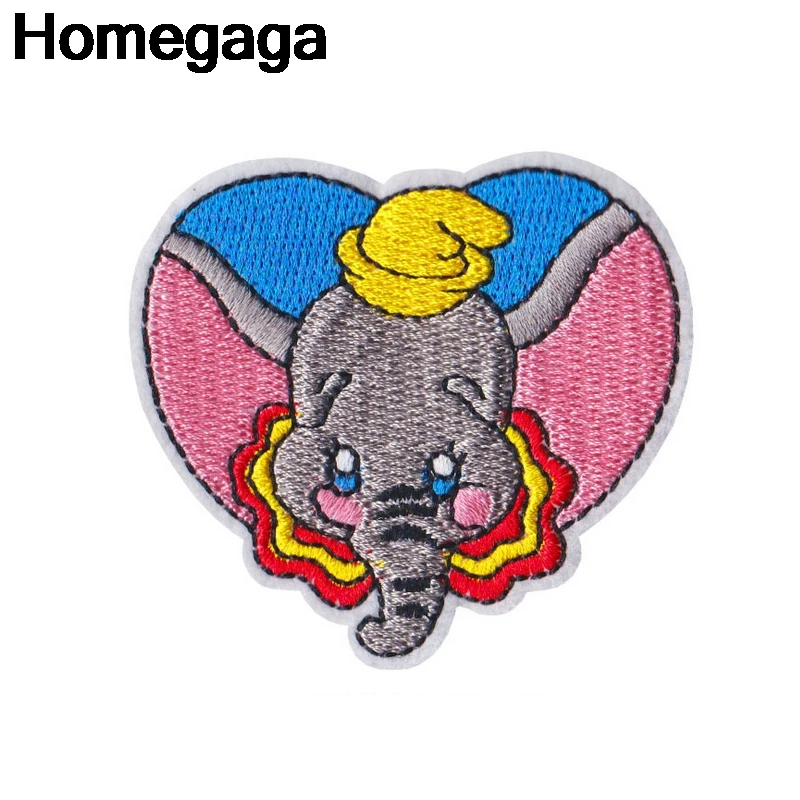 Homegaga слон Дамбо вышитые железные нашивки значки лоскутное шитье аппликация на джинсы обувь рюкзак значки-наклейки D2227