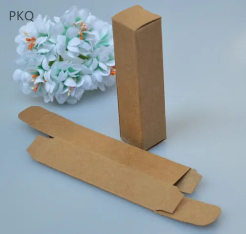Коричневый 50 шт коричневая Крафтовая бумажная коробка картонная коробка для помады маленькая подарочная упаковка коробка для косметики/хранения косметики картонная коробка 2x2x8,5 см - Цвет: Коричневый